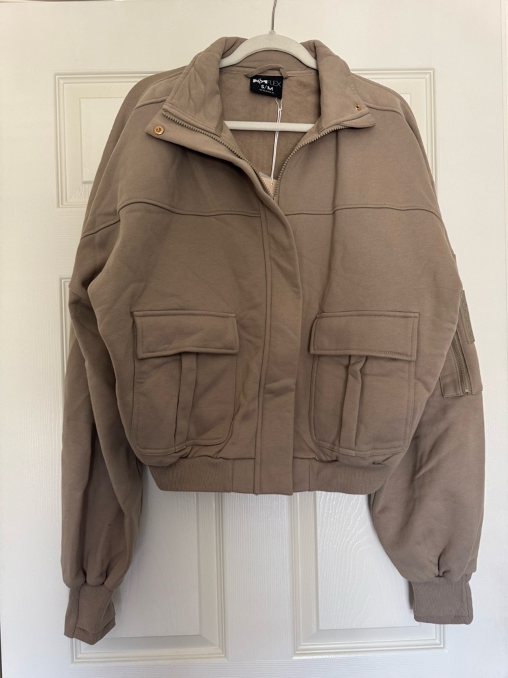 Popflex Taupe Utility Bomber Jacket NWT